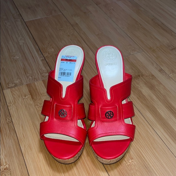 Guess Shoes - Guess Red Leather Mules